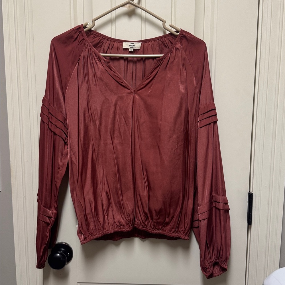 Burgundy Long Sleeve Blouse
